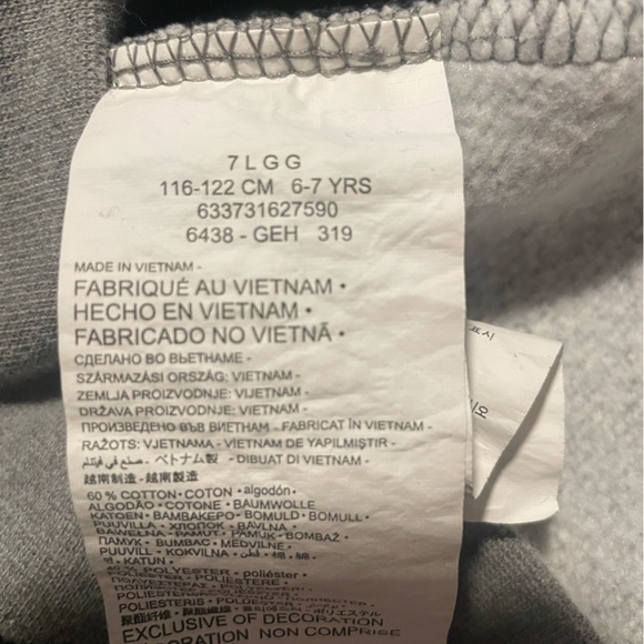 Jordan Gray Hoodie boys size 7 - Picture 5 of 5